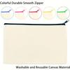 Blank Canvas Zipper Pouch Bags - Assorted Colors Fabric Cosmetic Pencil Cases with Secure Zipper Closure, DIY Craft Travel Organizer for Makeup, Pens