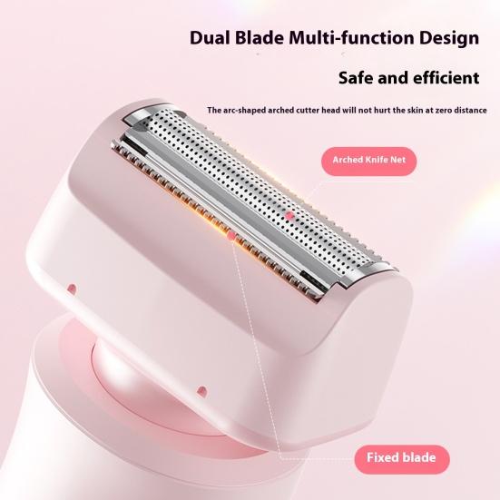 Yousheng Double Heads Women Electric Shaver USB Rechargeable Waterproof Portable Face Body Bikini Area Arm Leg Hair Removal Epilator Razor Trimmer