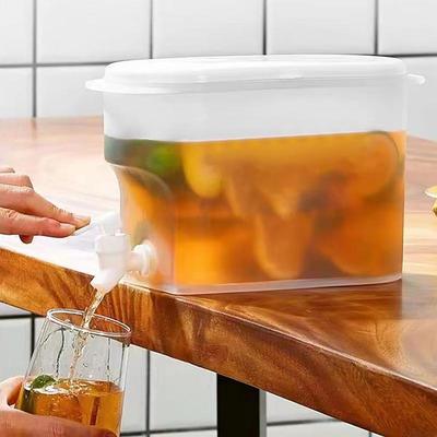 Fridge Drink Dispenser With Faucet 3.5L Cold Water Bucket Summer Cold Weather Juice Fruit Tea Beverage Teapot Kettle