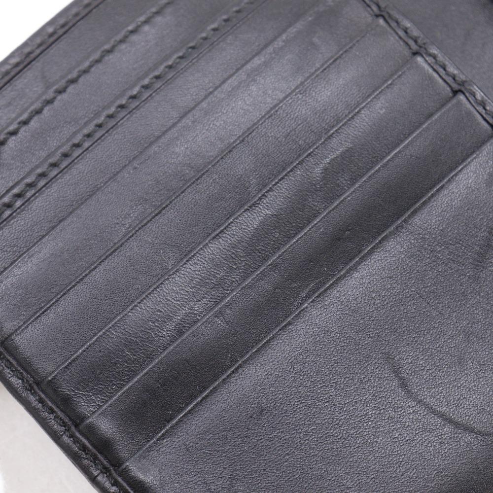 Gucci GG Bi-Fold Wallet 112664 Black Sima Leather Women Used