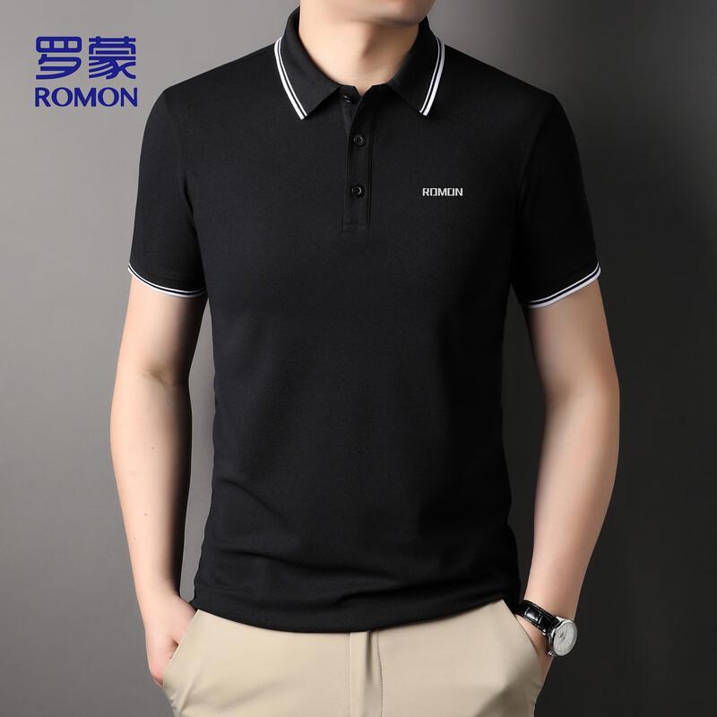 ROMON Men s Breathable Ice Silk Polo Shirt XL чёрный