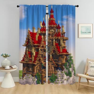 Vorhänge für Wohnzimmer Vorhang für Zimmer 2 Paneele Mine-crafts Jalousien Heim-Innenvorhänge Trennwand Halloween-Dekoration Kind
