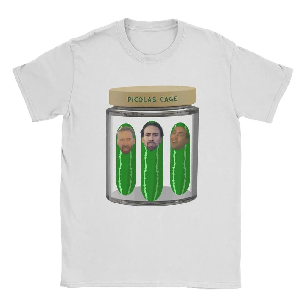 Herren-T-Shirt mit Nicolas-Cage-Motiv, Baumwoll-Top, lustiges Kurzarm-T-Shirt mit Rundhalsausschnitt, Geburtstagsgeschenk
