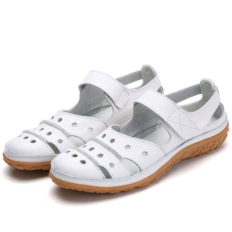 Women Sandals New Spring Summer Flat Hollow Out Ladies Shoes Buckle Solid Color Women's Sandals Beach Shoes