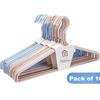 Bingyou Clothes Hangers, Width 46cm Drying Rack, 18-Inch Thickened Plastic-Coated Hangers, Pack of 10