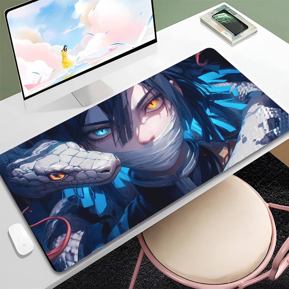 Demon Slayer Inosuke Anime Gaming Mouse Pad Large Rubber Keyboard Desk Mat With 2MM Stitched Edge Design