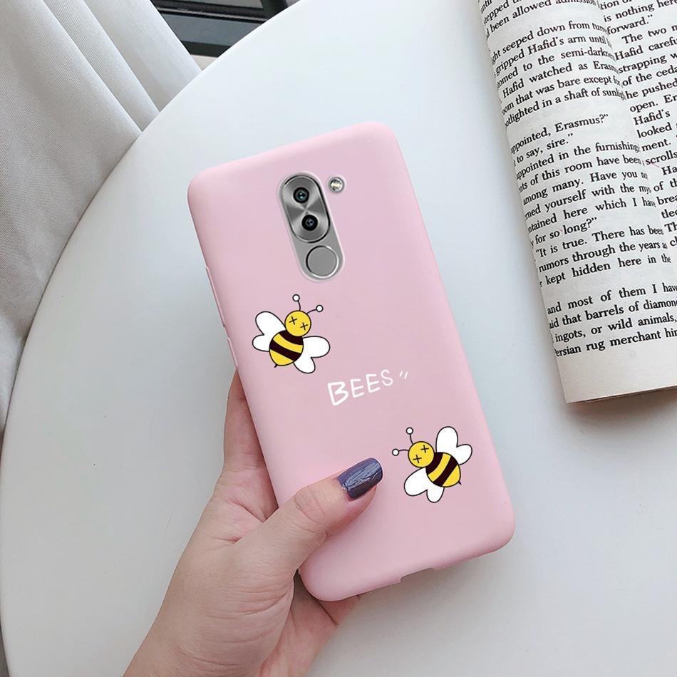 

Love Heart For Huawei Mate 9 Lite Case For Huawei Honor 6X GR5 2017 Phone Case Silicone Cat Cactus Avocado Painted Matte Cover GR5 2017