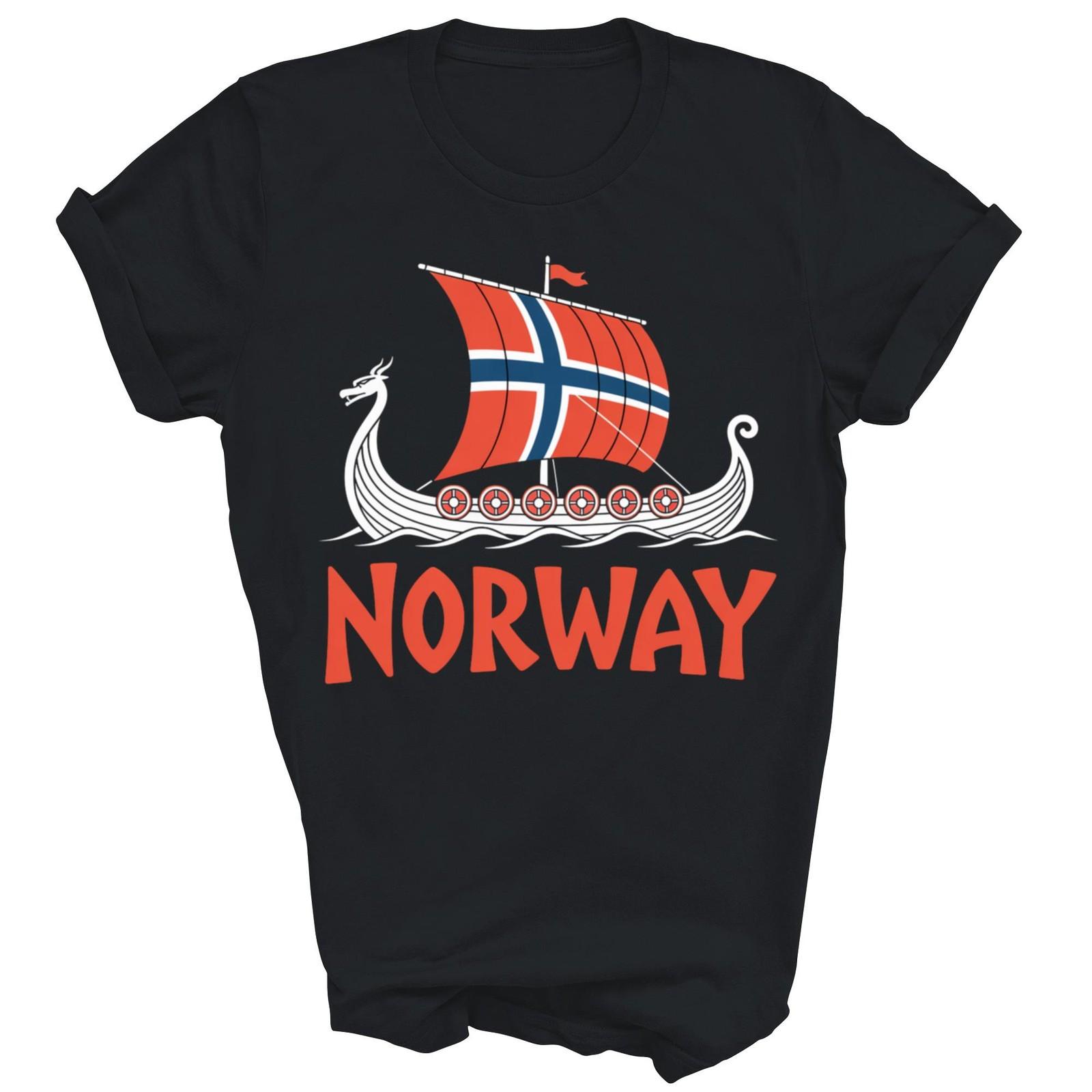 Boat Norwegian Flag Norway Viking Ship Unisex Shirt Gift S
