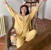 1011 Korean Style Spring-Autumn Cotton Sweet Lace Flat Large Lapel Loose Comfortable Skin-Friendly Outerwear Homewear Girl's Set