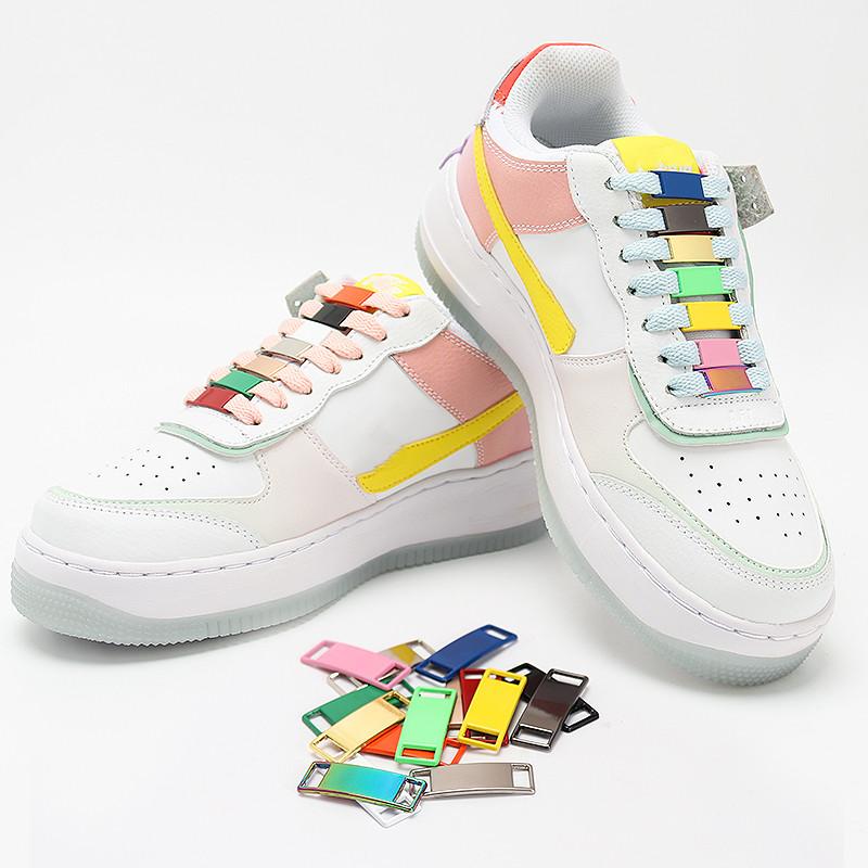 2 Pcs Blank for AF1 Shoelaces Buckle Shoes Decorations Sneaker Kit Metal Buckle Stylish and Suitable for All Kinds of Flat Laces