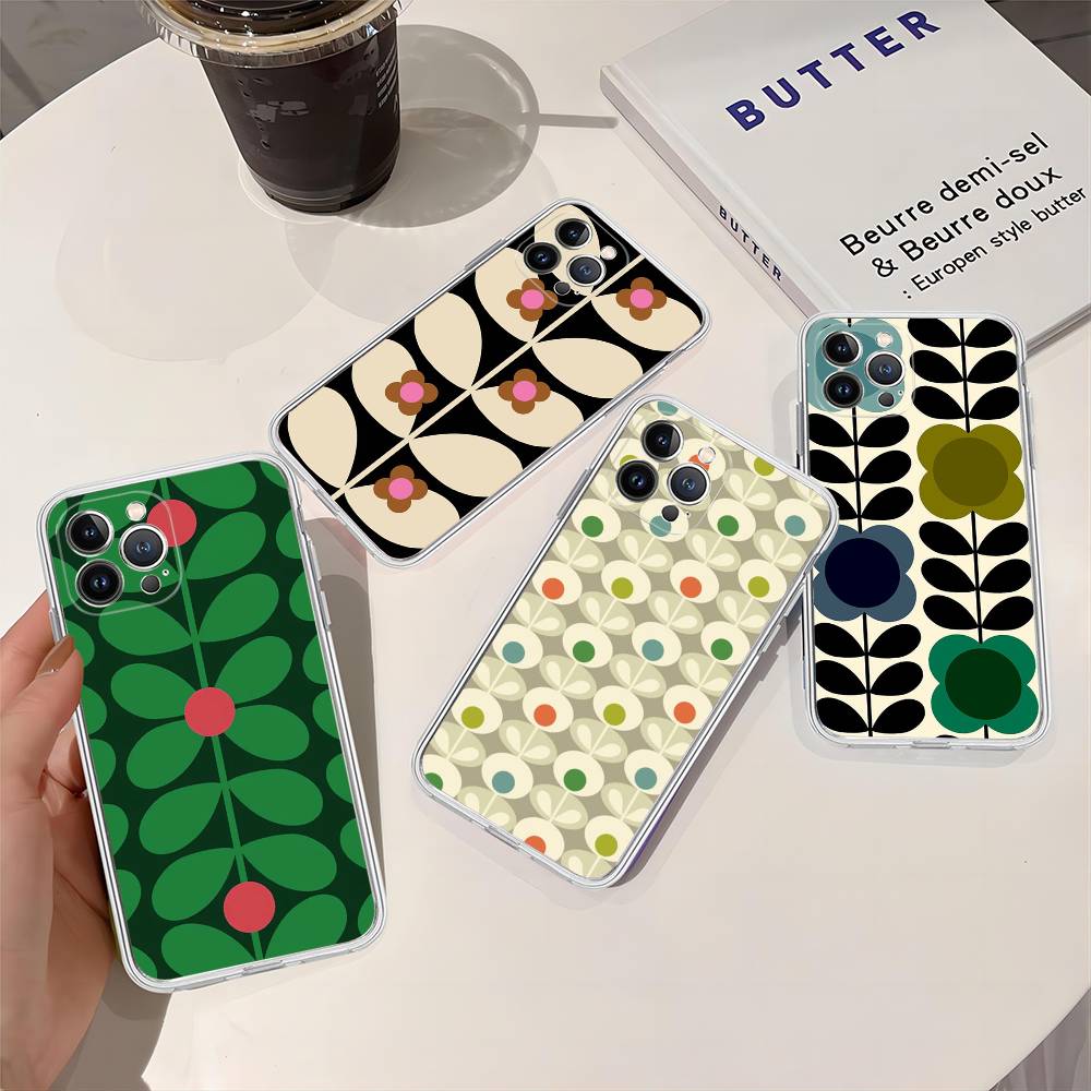 Multi Stem Orla K-Kiely Folio Phone Case For IPhone 16 15 8 7 6 6S Plus X SE XR XS 14 11 12 13 Mini Pro Max Mobile Case