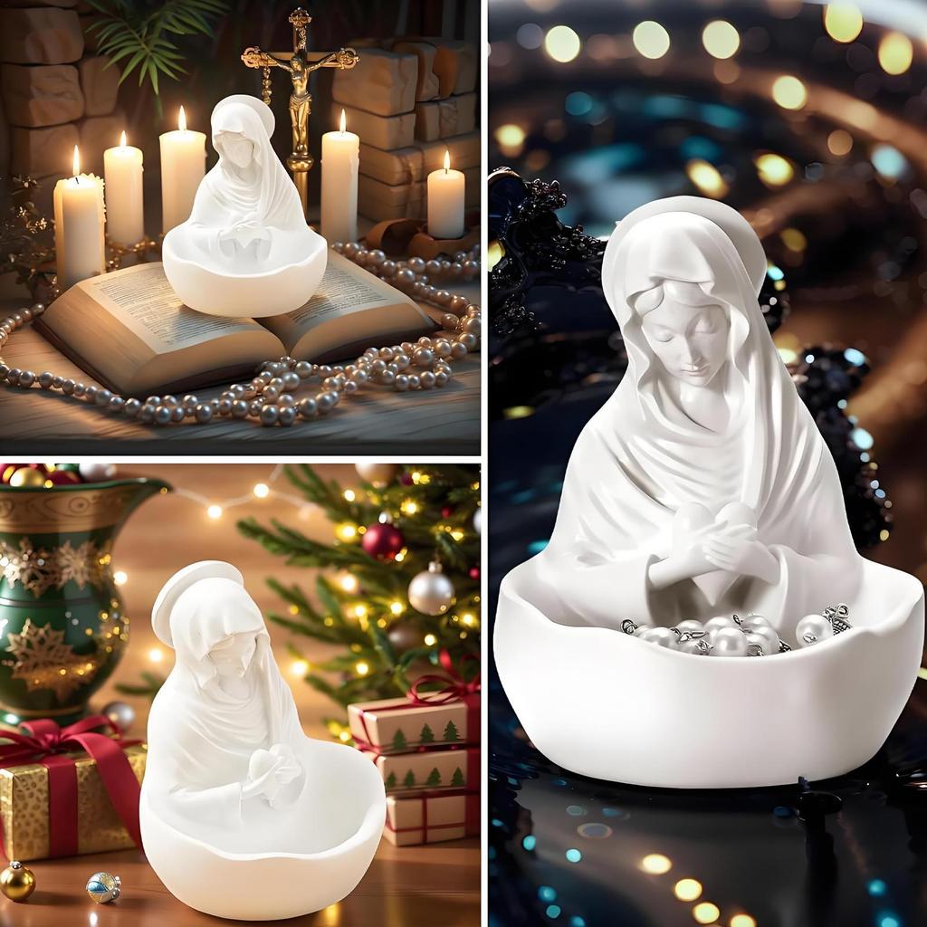 Our Lady of Grace Statue Virgin Mary Keepsake Rosary Holder Catholic Gifts for Women Religious Home Decor Blessed Mother Statues