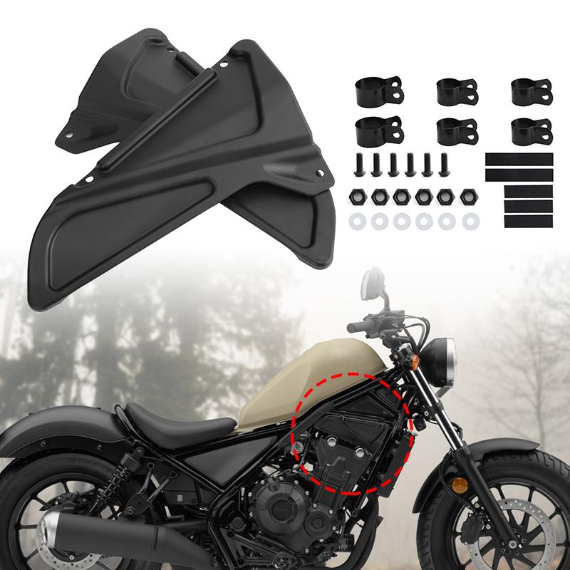 Schwarze Motorrad-Seitenverkleidung Rahmen Motorschutz Verkleidung für Honda Rebel CMX 250 300 500 2017-2022 2021 2020 2019 2018