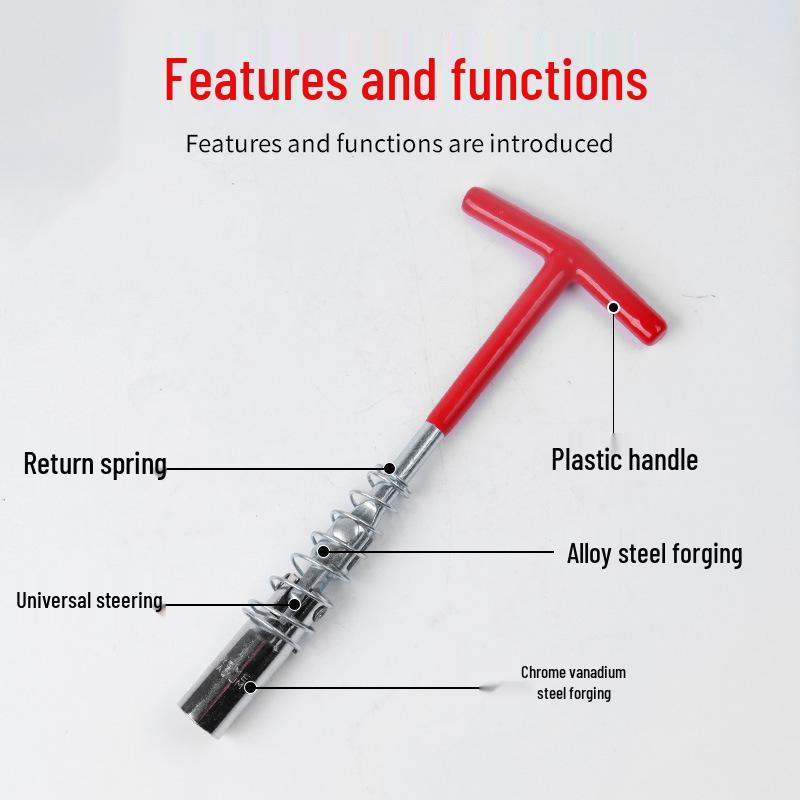 Universal Joint Spark Plug Wrench Extension for Removal and Installation