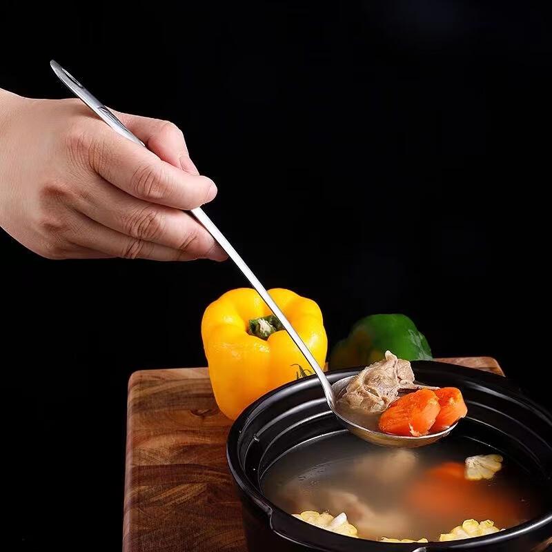 Zhaoran 304 Thickened Stainless Steel Soup Ladle & Slotted Spoon Set