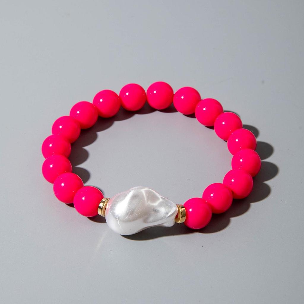 Summer New Colorful Multi Piece Pearl Acrylic Beaded Bracelet, Women's Jewelry Creative Personalized Bracelet