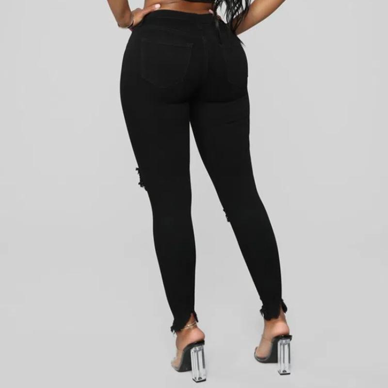 Women's High Rise Ripped Skinny Jeans Stretch Slim Fit Distressed Destroyed Denim Ankle Pants