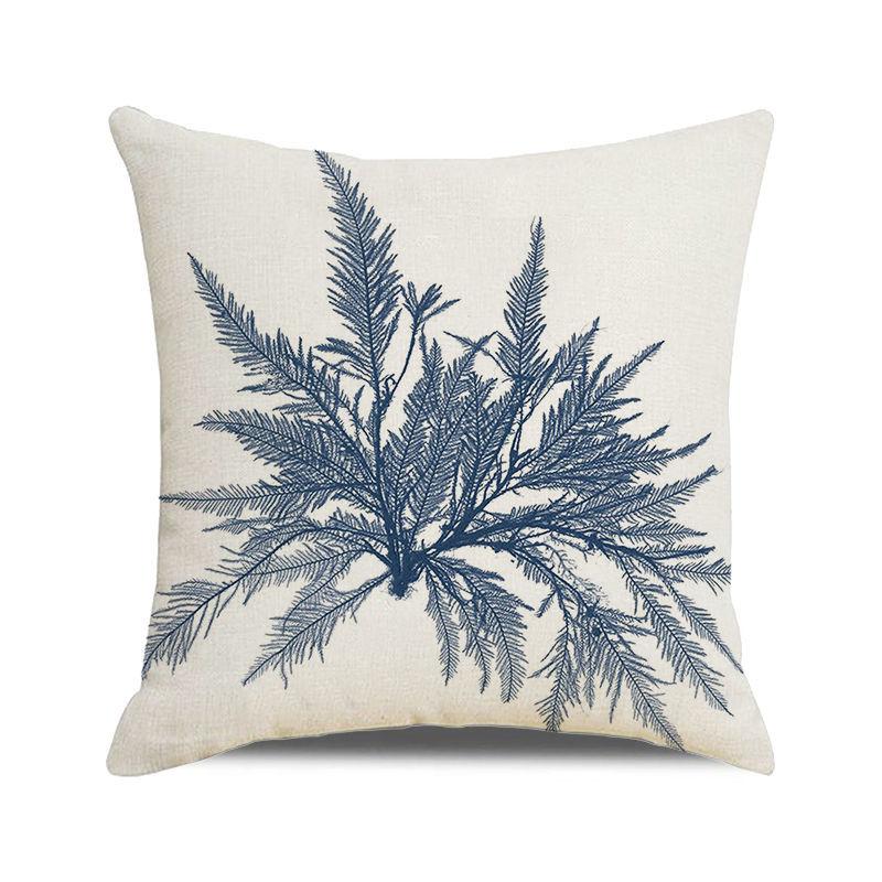 Watercolor Painting of Coral Marine Creatures Digital Printing Short Plush Pillow Covers for Car Sofa Office Cushion Cover
