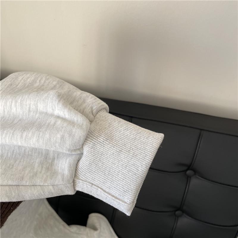 Korean-Style Embroidered Half-Zip Pullover: Women's Spring & Autumn Stand-Up Collar Sweatshirt