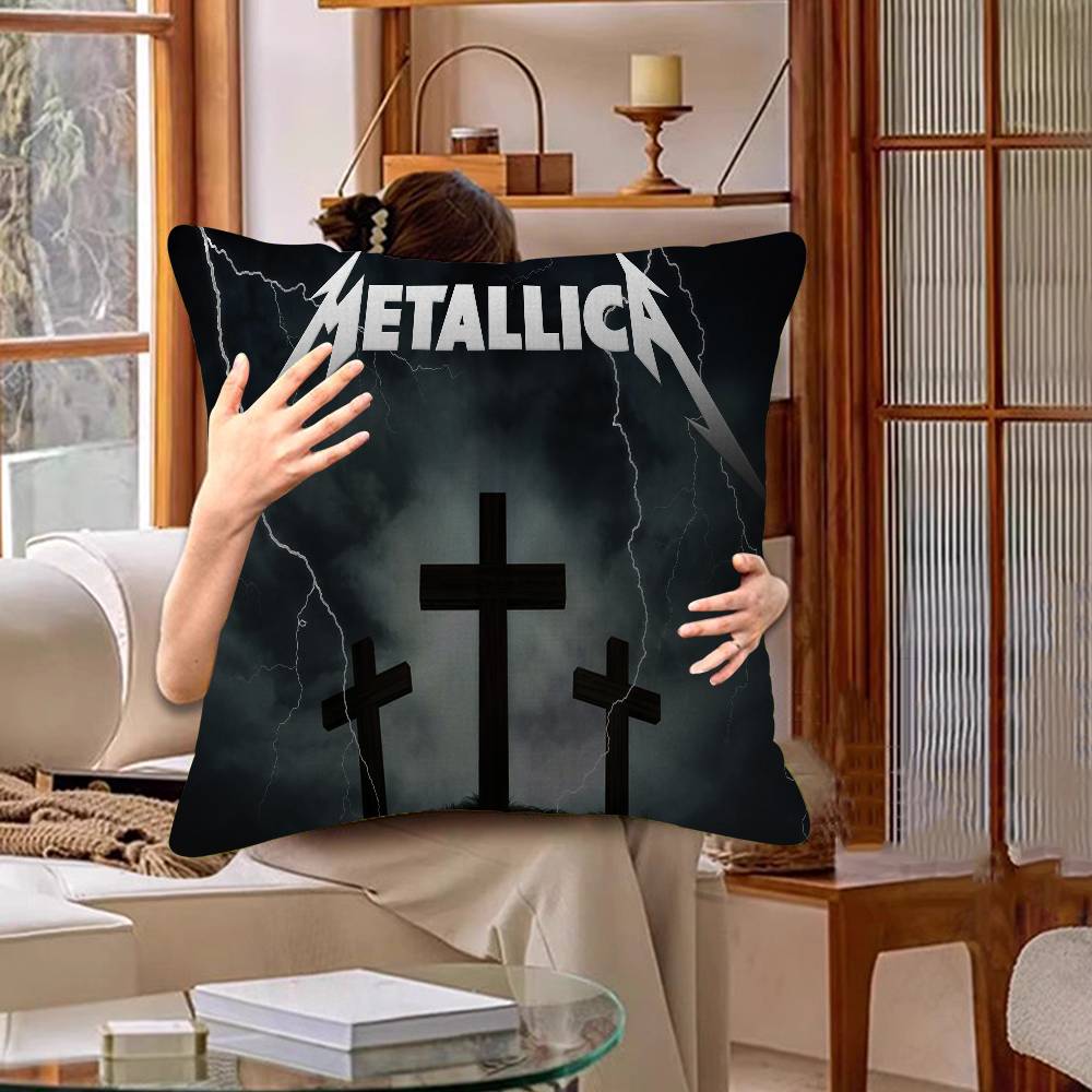 Band M-METALLICA Cool Office Cushion Pillowcase Car Cushion Cover45X45CM Lumbar Pillowcase Sofa Pillowcover