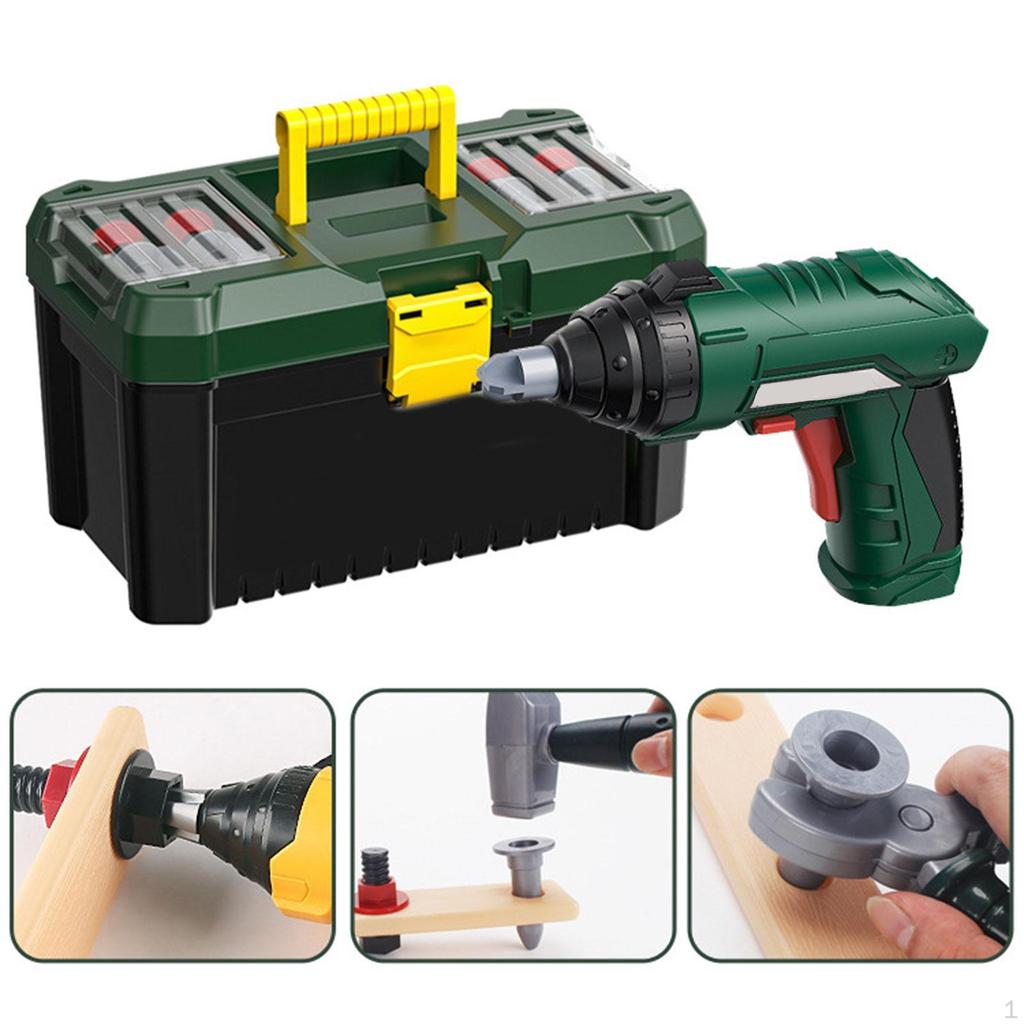 35 Pieces Electronic Toy Drill,Kid Tool Set,Toddler Box,Gift,Construction Tools,Toddler