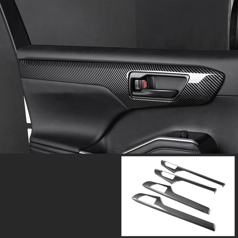 For Toyota Highlander XU70 Refit   2022 Car Carbon Fiber Interior Mouldings Gear Panel Cover Frame Accessories For