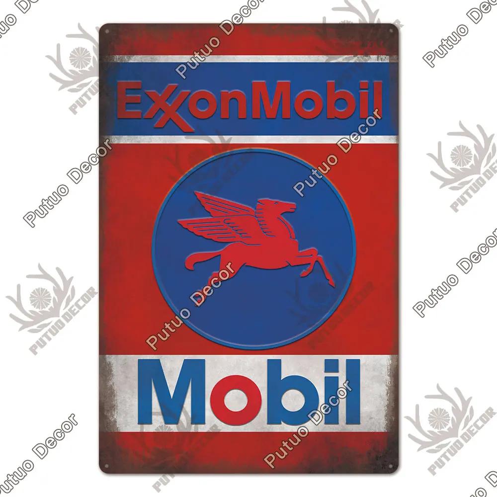 Putuo Decor Gas Oil Garage Vintage Metal Signs Tin Sign Retro Garage Decor Bar Pub Garage Gas Station Decorative Iron Plates
