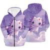 Women'S  Zip Up Hoodie 3D Printed Hooded Sweatshirt Hoody Coat with Pocket