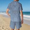 Men Vibrant Multicolor Vintage Paisley Print Short Sleeve Tee And Matching Shorts Two Piece Outfit