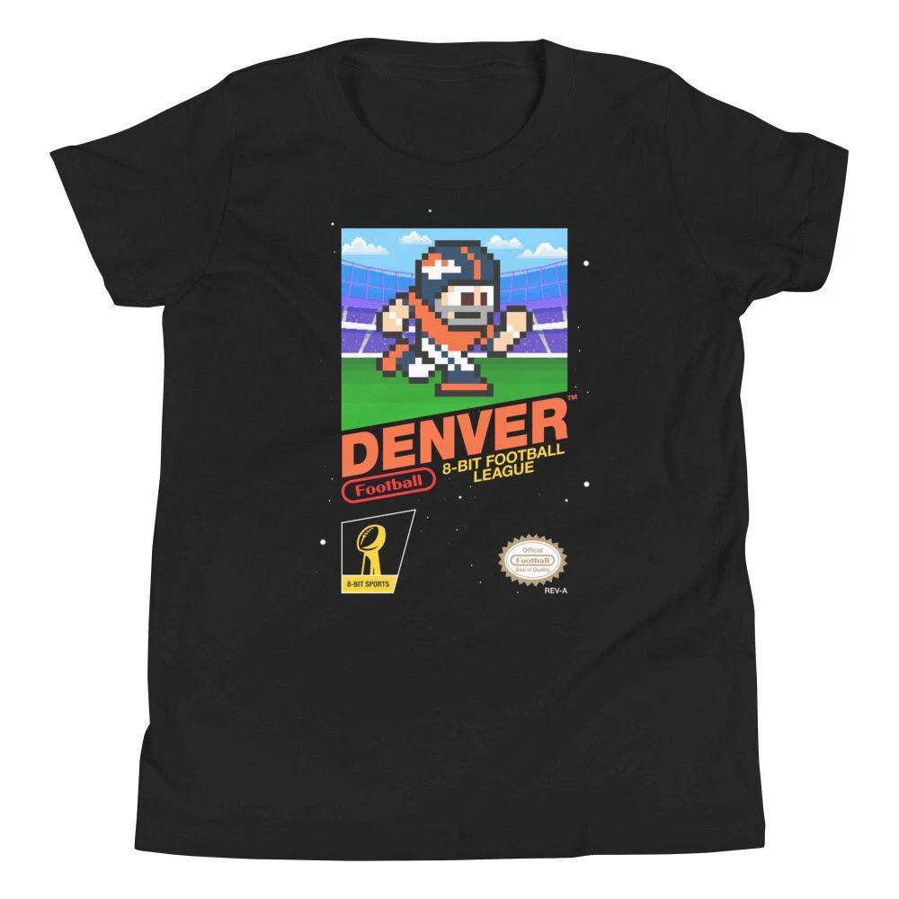 

Denver Broncos Football 8-bit Retro Nintendo Jersey Youth Kid Child Boys T-Shirt S