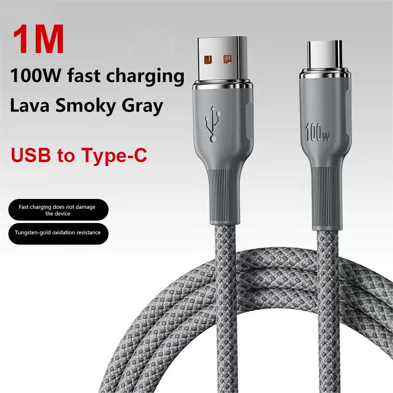 

Кабель Type C — Type C мощностью 100 Вт, зарядное устройство с быстрой зарядкой PD, провод Type-c для Macbook Samsung Xiaomi, кабель Usbc, 2 м, новая модель USB 1M серый