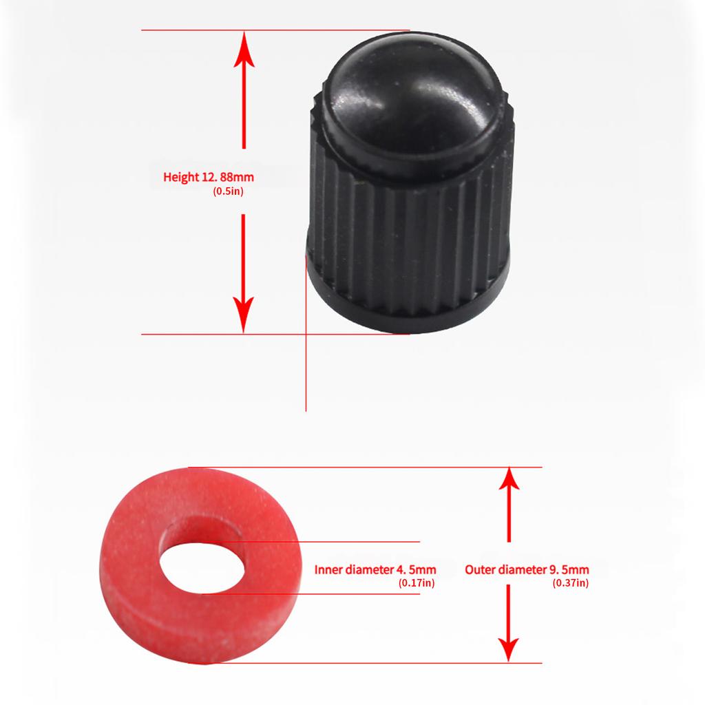 All Weather Metal Plastic Tire Valves Covers Anti Rust Sealing Caps Quick Install for Auto Bike Scooters Wheels