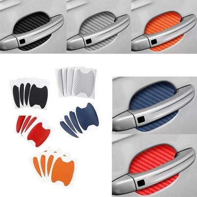 4Pcs Car Handle Protection Film Universal Invisible Car Carbon Fiber Door Handle Sticker Scratches Resistant Sticker
