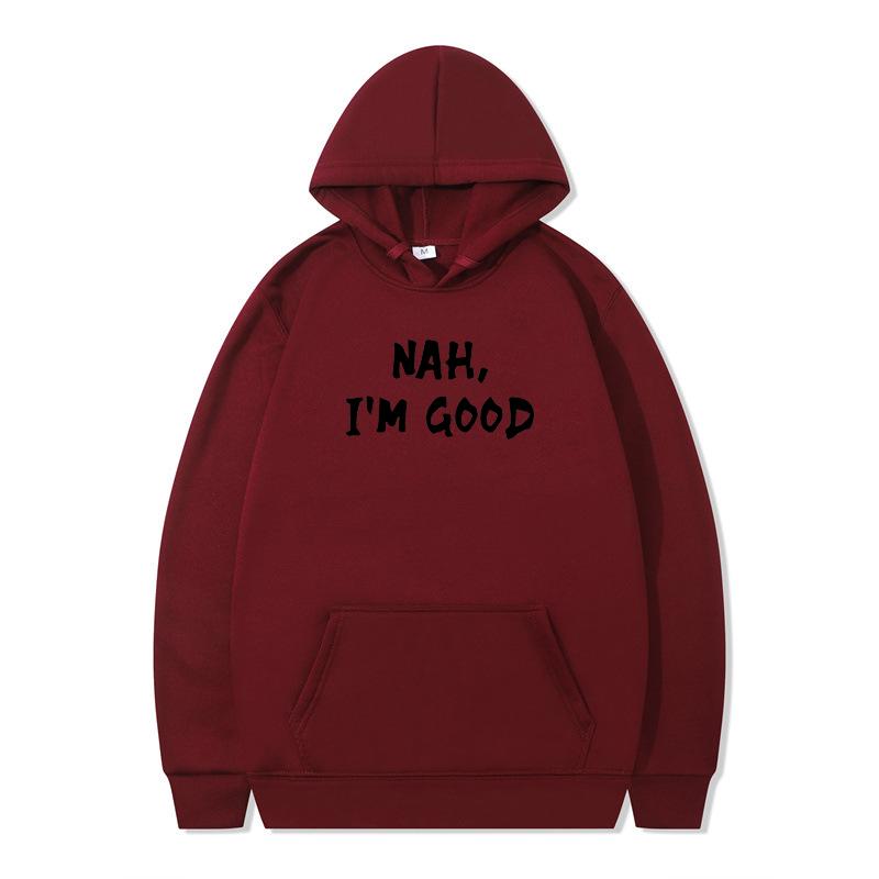 HAH I'M GOOD Y2k Hoodie Autumn Pure Clothing Hoodies Harajuku Sweatshirts for Men Streetwear Sweatshirt Men's