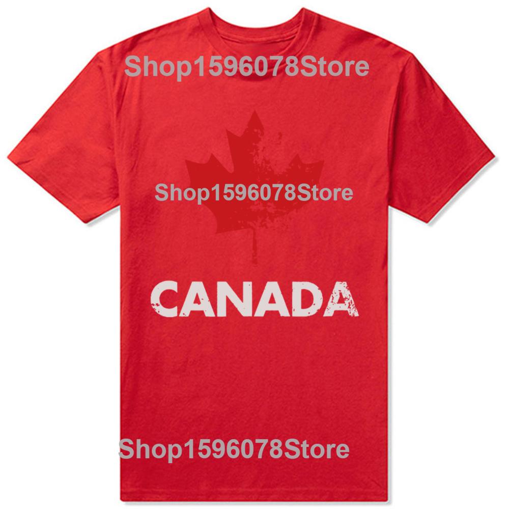 Funny Canada Maple Leaf Heartbeat T Shirts Cotton Streetwear Short Sleeve Gifts Mens Fashion Casual Loose Canadian T Shirt