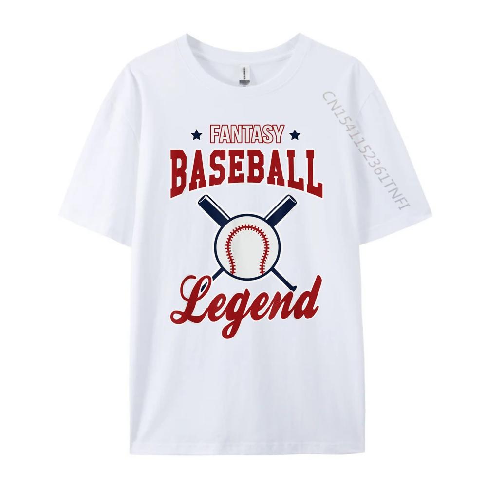 Fantasy Baseball Legend Fantasy Baseball Design White Graphic Tee Autumn Men's Shirt Camisetas Hombre