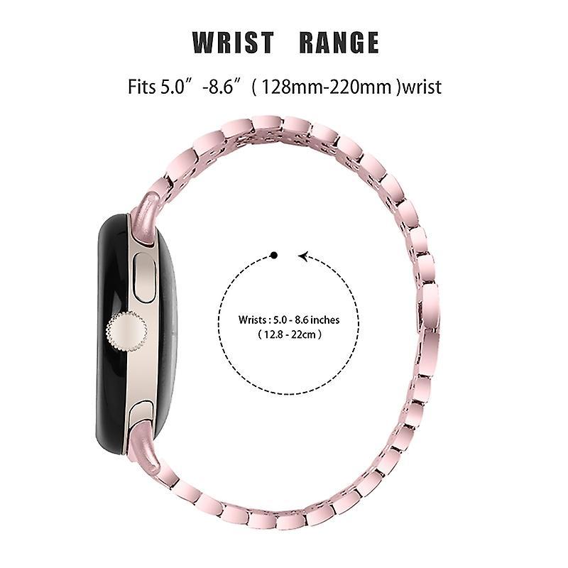 Für Google Pixel Watch 2/Pixel Watch Metall Strassstein Dekor Ersatz-Uhrenarmband Armband Pink