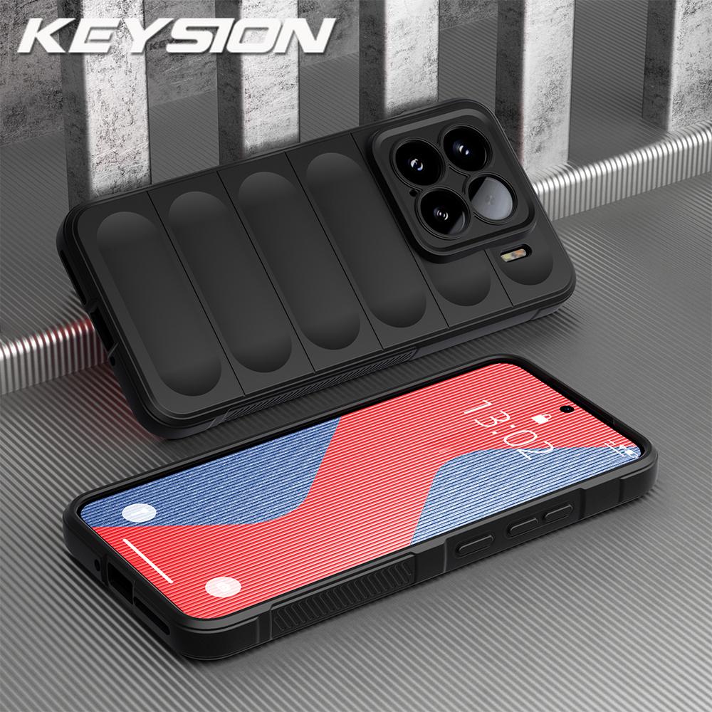 KEYSION Shockproof Matte Case for Xiaomi 15 5G 15 Pro Anti-skid Soft Silicone Phone Back Cover for Xiaomi 15 Pro 5G