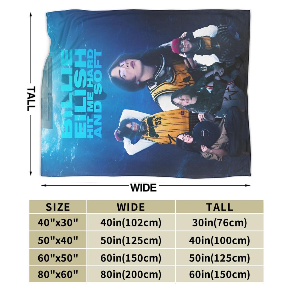 2025 Hit Me Hard And Soft Warm Soft Blanket Singer E-eilishes Tour Picnic Plush Throw Blanket Bed Flannel Bedspread Sofa Bed