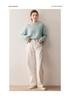 Women's Thickened Cashmere Loose Knit Sweater with Vertical Stripes and Hollow Round Neck - Autumn/Winter 2025 Collection