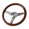 Classic Wood Steering Wheel with Chrome Spokes N35W