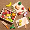 Frutas e Legumes de Madeira para Crianças Brincadeira Alegre em Casa Brinquedos de Madeira Simulação Cozinha Brinquedos Meninas Cozinhando Comida Presente para Crianças