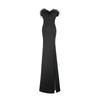 2025 Sexy Backless Strapless Floor-Length Slit Evening Gown for Foot Massage Technicians
