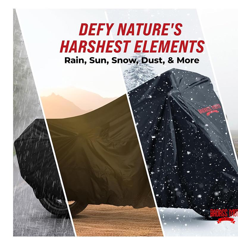 1pc Waterproof All-Season Motorcycle Cover UV Protective Dustproof Fabric for Outdoor/Indoor Use Fits Bikes in Garages