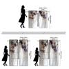 2-piece set of high-definition digital printed curtainwhite floral embroidered sheer curtain for rod pocketHome decoration style