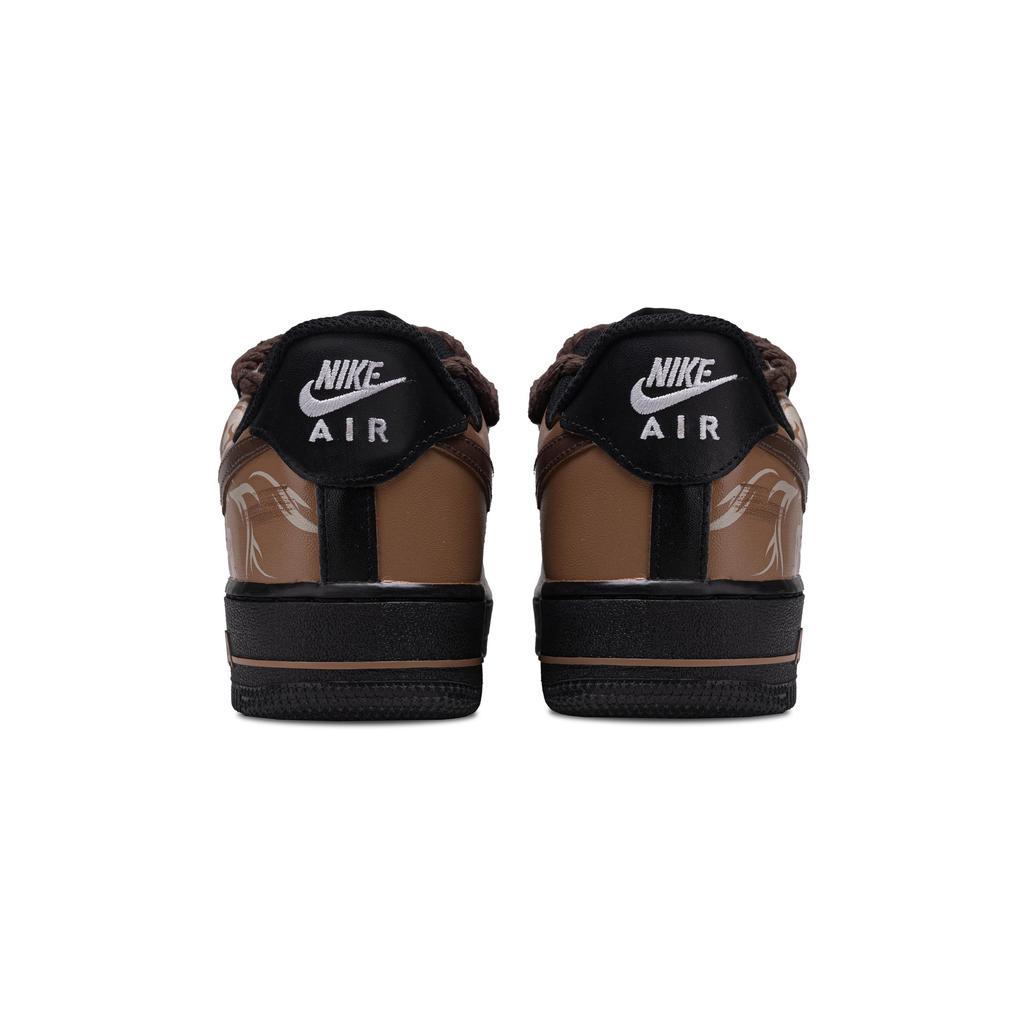 Nike Air Force 1 Galloping Into A New Journey Abrasion Resistant Low Top Skateboard Shoes Unisex Black Brown CW2288-001(Team691--)