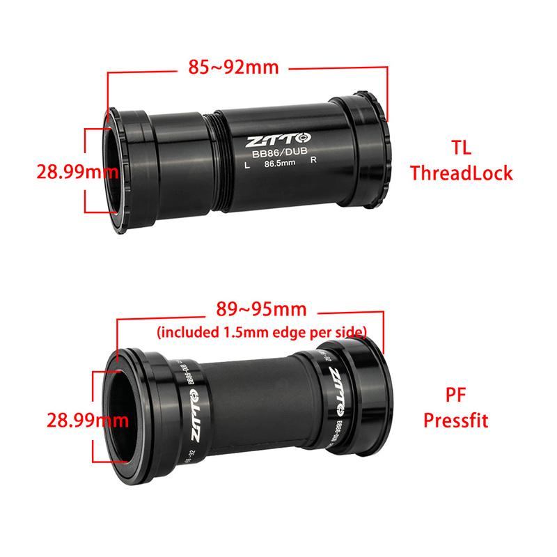 ZTTO BB92 To DUB BB86 Bicycle Bottom Brackets Threadlock Press Fit Frame 29mm Crankset for Road Bike MTB Crank Shaft