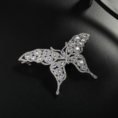 Zirconia Butterfly  Designer Hair Wear Hair Clip Luxury Hair Jewelry For Women Girls Cute Hair Accessories