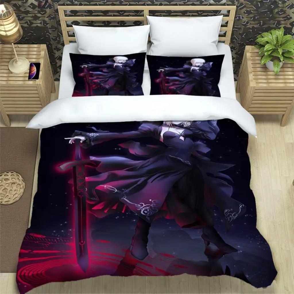Fate EXTRA Duvet Cover Pillowcase Fate Stay Night Bedding Set Adult Boy Girl Bedroom Decoration Tohsaka Rin Single Double Size
