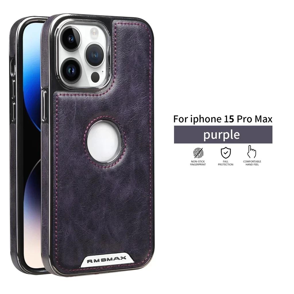 

Luxury Plating Lens Magnetic Leather Case for iPhone 16 Pro Max 15 Pro 14 Plus 13 12 Hollow Out Shockproof Bumper Hard Cover For iPhone12 фиолетовый
